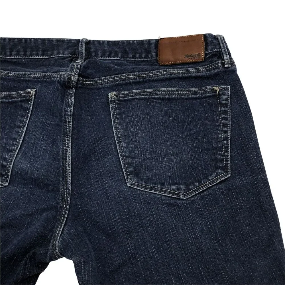 Madewell Skinny Jeans Low Rise Dark Wash Blue Denim Stretch 29 x 34 Act 32 x 33 - Picture 8 of 10